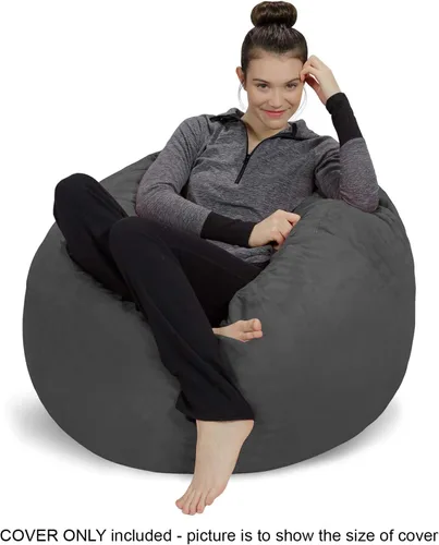 Vista 2 de [Usado] Sofa Sack Funda para silla puff solo sin relleno, repuesto de cubierta, 3 pies, carbón Carbón - Solo funda