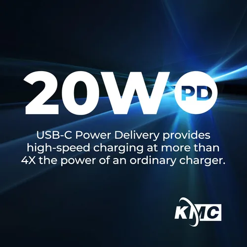 Vista 5 de KMC Protector de sobretensiones USB-C PD de 3 tomacorrientes, cargador de entrega de energía USB-C y puerto de carga rápida USB-A, protección contra