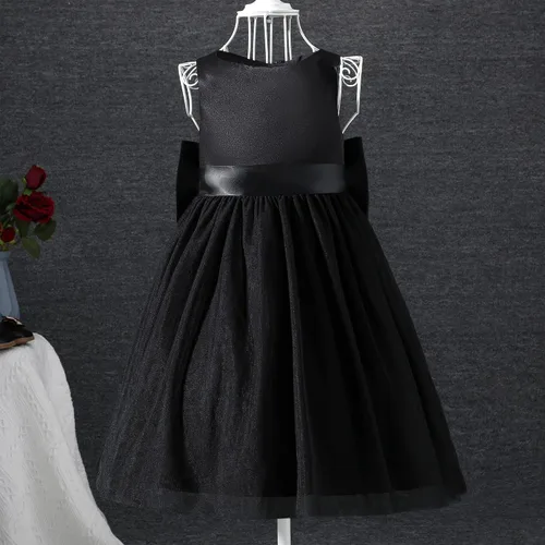 Vista 7 de OPAWO Vestidos negros para niña de flores para boda, vestido de Halloween, vestido de tul de encaje 3D satén princesa vestido de fiesta de bebé