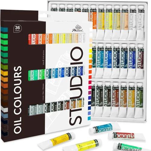 Vista 11 de AUREUO - Juego de pintura al óleo, tubos de 12 x 0.4 fl oz/0.4 onzas líquidas, pinturas a base de aceite no tóxicas para pintura en lienzo