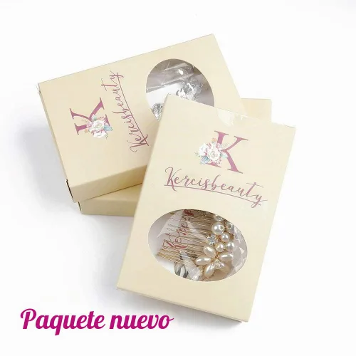 Vista 2 de Kercisbeauty Diadema de boda con perlas blancas y rosas plateadas, diadema de peine para el cabello, para baile de graduación, rústico, boda