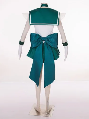 Vista 4 de YOUYI Disfraz de Neptune para mujer, talla estadounidense, traje de combate Super S, falda verde