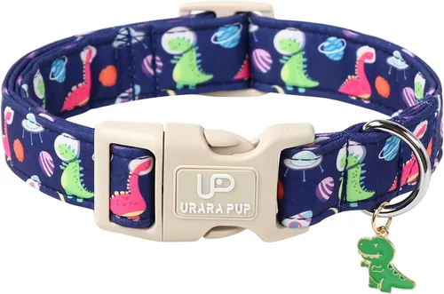 Vista 11 de Collar de perro floral azul, collar floral de algodón ajustable para primavera y verano con colgante de margarita, hebilla de liberación rápida