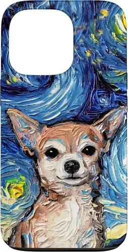 Vista 10 de Aja - Funda para iPhone 17, diseño de perro de noche estrellada, color marrón