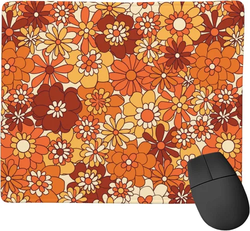 Vista 20 de Alfombrilla de mouse con elementos grunge abstractos, patrón de color neón, cuadrada, impermeable, base de goma antideslizante, bordes cosidos