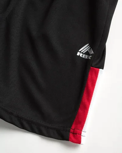 Vista 4 de RBX Conjunto de ropa deportiva para niños, camiseta de manga corta, camiseta sin mangas y pantalones cortos de gimnasio (paquete de 2)