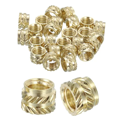 Vista 35 de uxcell Tuercas de inserción moleteadas, 100 piezas M1 x 1.5mm L x 2mm DE 3D Impresión de latón Tuercas de inserción roscadas hembras Insertos