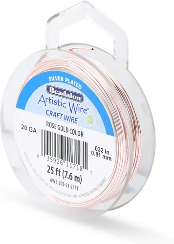 Vista 100 de Artistic Wire, Alambre de cobre de color chapado en plata de calibre 18, resistente al deslustre, amatista, 20 pies