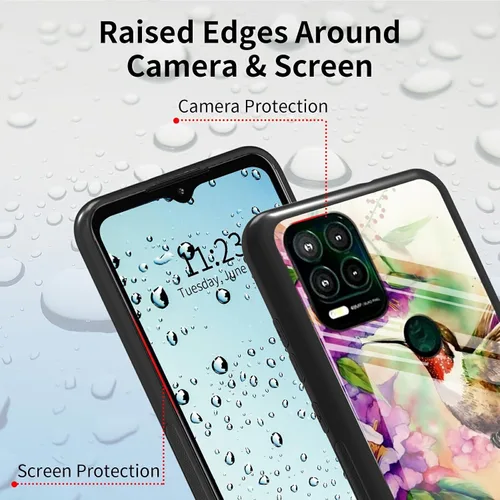 Vista 408 de Funda para Motorola Moto G Stylus 5G 2021 de vidrio templado, funda negra con diseño de mujer negra africana para mujeres y hombres, antiarañazos, a