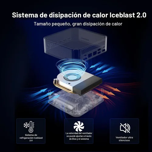 Vista 8 de Mini PC GEEKOM GT1 Mega AI, Intel Ultra9 185H (hasta 5.1 GHz) 32 GB DDR5+SSD de 2 TB Negro