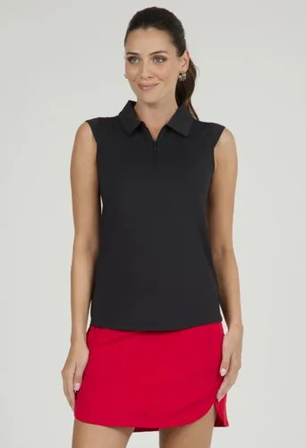 Vista 2 de IBKUL Athleisure Wear - Polo sin mangas con protección solar UPF 50+ Icefil Cooling-Solid sin mangas 84000 Negro