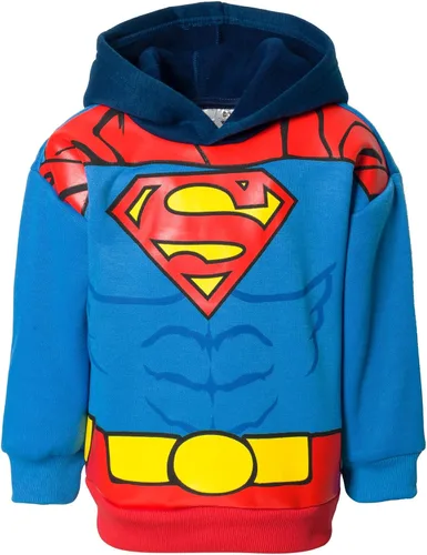 Vista 2 de DC Comics Justice League Superman Batman - Conjunto de sudadera con capucha y pantalones de forro polar para niños pequeños a grandes