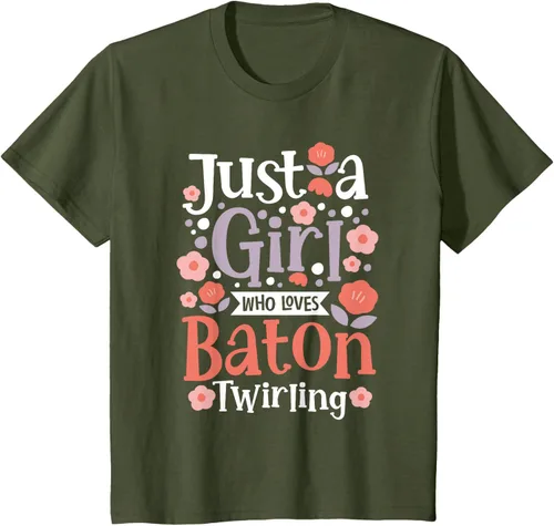 Vista 15 de A Girl Who Loves Baton Twirling - Camiseta de giro Majorette Twirler, Negro