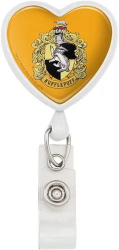 Vista 12 de Harry Potter Ilustrated Hogwart's Crest Heart Lanyard Retractable Reel Badge ID Card Holder Rosado