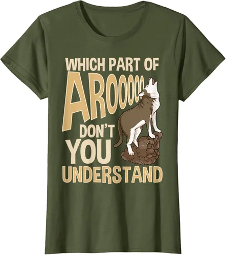 Vista 68 de What Part Of Aroooo Don't You Understand Husky - Camiseta para perro, Negro, S