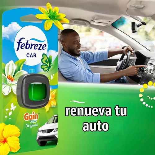 Vista 6 de Febreze Ambientador para automóvil, clip de ventilación de automóvil y eliminador de olores, aroma Gain Original, 8