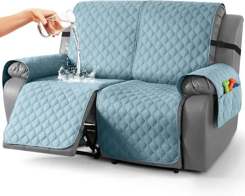 Vista 64 de TAOCOCO Fundas reclinables 100% impermeables, con correas para las piernas, funda de sofá reclinable reversible para silla reclinable, protector