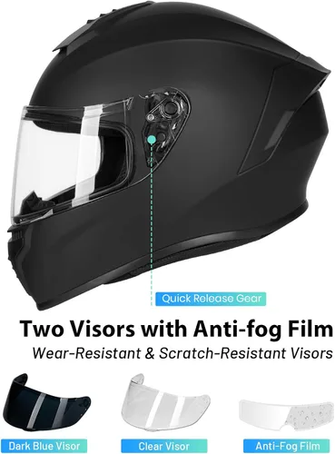 Vista 4 de Favoto - Casco de cara completa para motocicleta aprobado por DOT, Cascos para motos, moto de nieve y bicicleta todoterreno para adultos, hombres