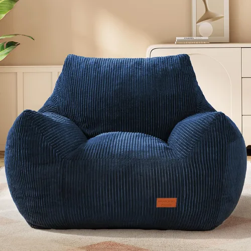 Vista 18 de Puf grande para adultos, ultra suave, para sala de estar Beige