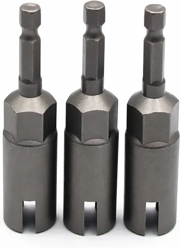 Vista 12 de 1 pieza de destornillador profundo de tuerca de ala, 1/4" de vástago hexagonal con ranura para tuerca de ala, herramienta de enchufe de tuerca