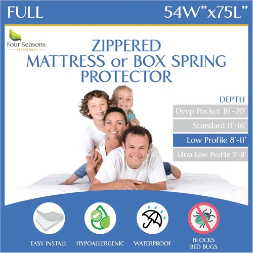 Vista 10 de Protector de colchón para sofá cama tamaño individual, 39 pulgadas de ancho x 72 pulgadas de largo x 5 pulgadas de profundidad, funda impermeable