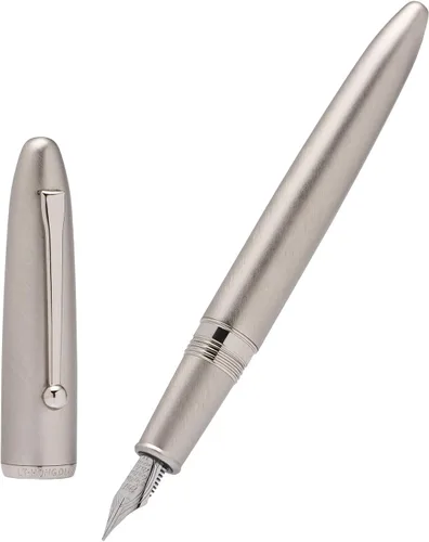 Vista 10 de Asvine Hongdian 620 Pluma estilográfica de metal rojo extra fina pluma clásica pluma oficina escritura con caja de metal