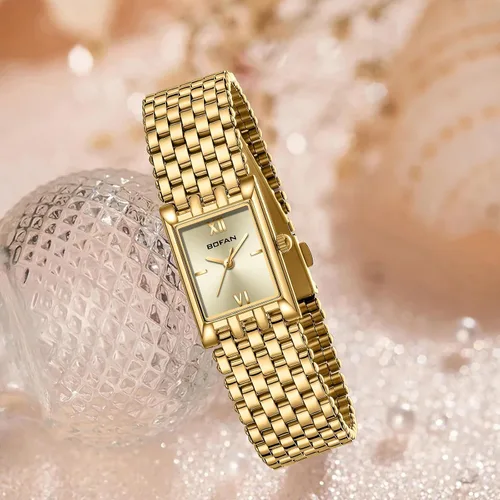 Vista 5 de BOFAN Gold Watches for Women Luxury Ladies Quartz Wrist Watches with Stainless Steel Bracelet,Waterproof.Womens Casual Fashion Small Gold