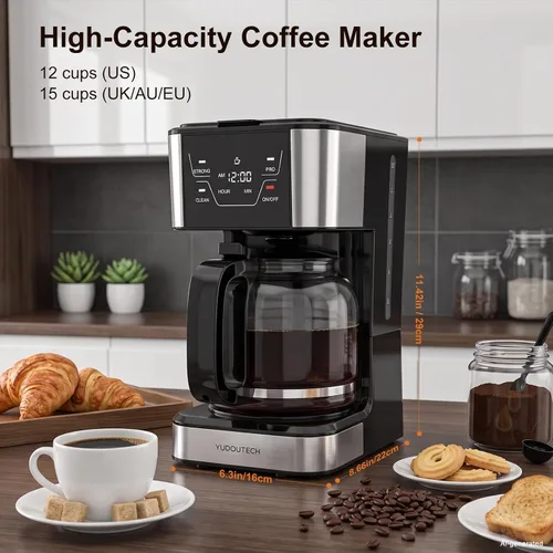 Vista 2 de Cafetera de goteo con pantalla táctil de 12 tazas, cafetera programable