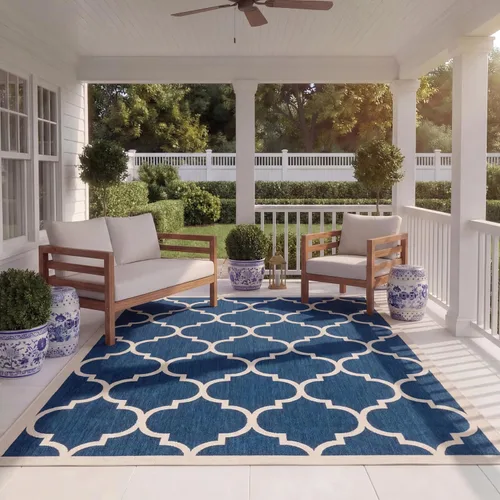 Vista 17 de SAFAVIEH Courtyard Collection - Alfombra decorativa de 2 x 3 pies 7 pulgadas, verde oscuro y beige, no desprende pelusa y de fácil cuidado
