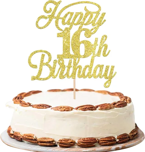 Vista 69 de Rsstarxi 1 paquete de decoración para tarta de cumpleaños 8 con purpurina negra de 8 años y fabulosos saludos a 8 años de edad, para celebrar el 8º