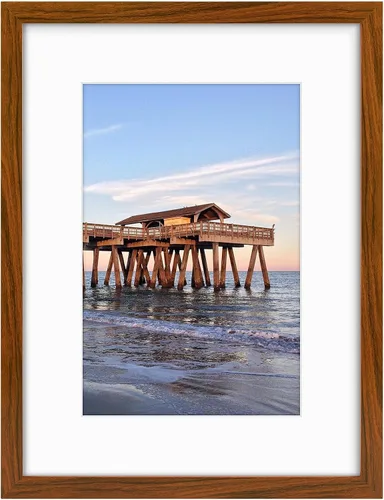 Vista 19 de Golden State Art, Portarretratos de 12 x 16 pulgadas, madera maciza con cristal real, para exhibir fotos de 8 x 12 pulgadas con paspartú o de 12 x