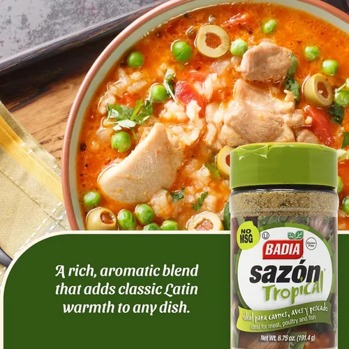 Vista 3 de Badia Sazon Tropical, 6.75 oz - Mezcla picante para carnes, aves y mariscos