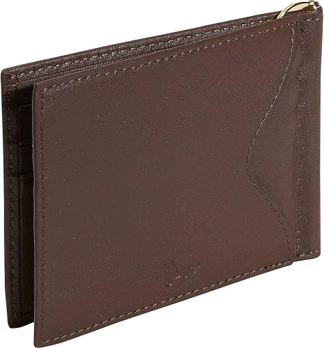 Vista 3 de Royce Cuero Hombres Clip Billetera WTwo Bolsillo Exterior - Coco