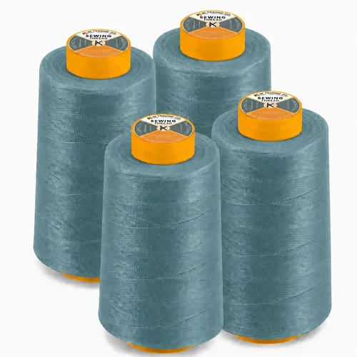 Vista 39 de AK Trading Paquete de 4 Conos de Hilo de Coser Multiusos Aqua (6000 Yardas Cada Uno) de Carretes de Hilo de Poliéster de Alta Resistencia a la Agua