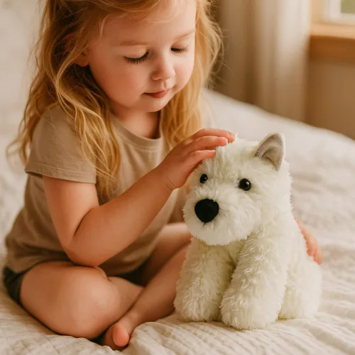 Vista 8 de Adorable juguete de peluche para perro West Highland White Terrier - Juguete de peluche suave de 8.6 pulgadas, el mejor amigo de los niños