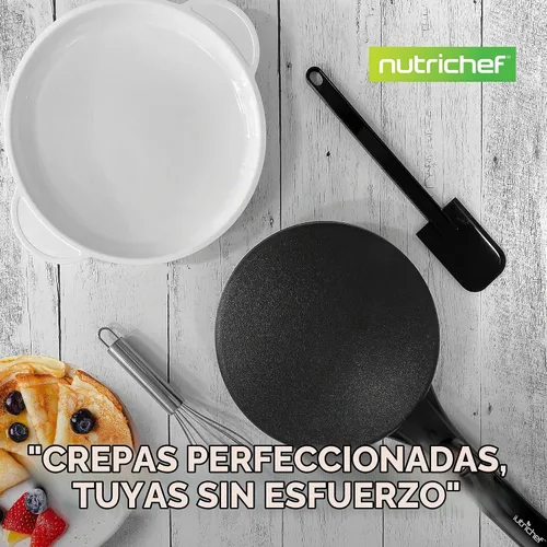 Vista 7 de NutriChef - Sartén eléctrica para crepas Placa de cocción antiadherente de 8 pulgadas con interruptor de encendido/apagado Cocina roti