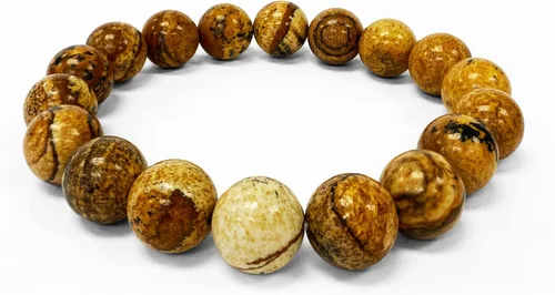 Vista 701 de Gem Avenue Handmade Round Bead Stretch Bracelet Unisex Natural Stone Beaded Jewelry for Men & Women, Elastic Wristband for Daily Wear