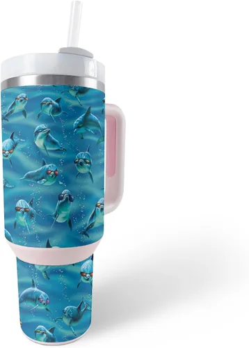 Vista 32 de MightySkins Skin - Vaso de vinilo compatible con Stanley The Quencher H2.0 FlowState de 40 onzas, Crazy Tikis, protectora, duradera y única, fácil