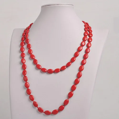 Vista 3 de Jane Stone Funky - Collar con colgante de doble hebra color rojo turquesa con doble capa collar en racimo