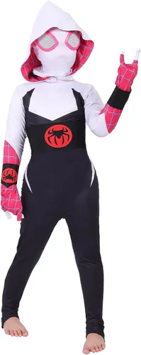 Vista 2 de 2023 Super Hero Halloween Cosplay Costume Spandex 3D Style Jumpsuit Kids