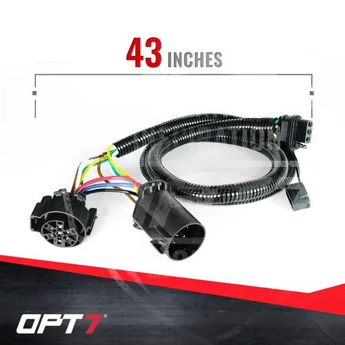 Vista 5 de OPT7 Easy Connect USCAR - Arnés de 7 pines a 4 pines, adaptador de conector de cableado de extensión de remolque de 4 pies para camiones