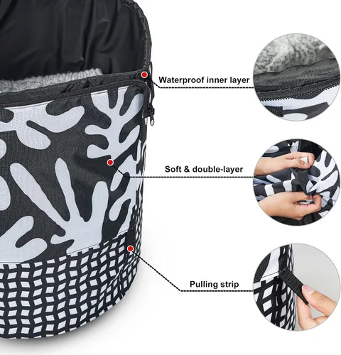 Vista 5 de JOMOLA Cesta de lavandería plegable grande de tela de 90 litros, cesta extensible para ropa sucia, bolsa de lavandería con asas para la familia