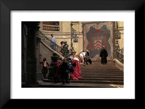 Vista 2 de ArtDirect Gerome, Jean-Leon 24x18 Black Modern Framed Art Print Titulado: Eminence Grise 1873