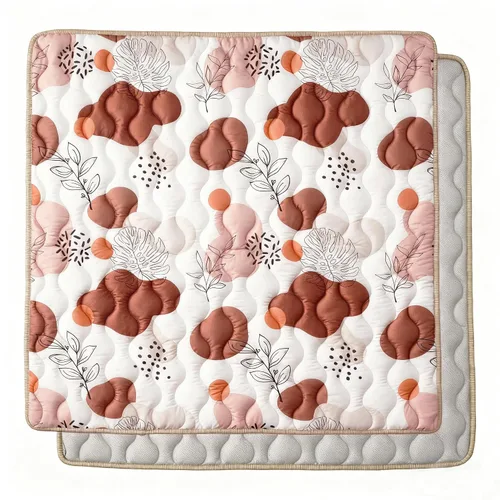 Vista 10 de Bunnikins & Clover Tapete de suelo para bebé, 50 x 50 pulgadas, tapete de juego suave y grueso, plegable y antideslizante de una pieza, alfombra