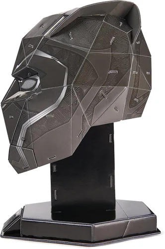 Vista 8 de 4D Build, Marvel Black Panther Kit de modelo de rompecabezas 3D con soporte, 82 piezas, decoración de escritorio Wakanda Forever Black Panther