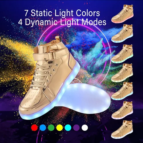 Vista 2 de YIQIZQ Zapatos deportivos con luz LED para mujeres y hombres, zapatos de baile hip-hop para Halloween, fiesta de Navidad con carga USB