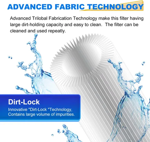 Vista 2 de GOLDEN ICEPURE PPL10BB, filtro de agua plisado de sedimentos para toda la casa de 10 x 4.5 pulgadas, compatible con DuPont WFHDC3001, GE FXHSC