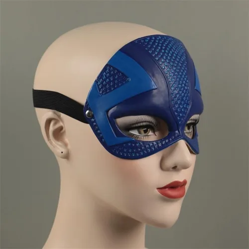 Vista 7 de Pigmiss Stargirl Máscara Courtney Whitmore de media cara, máscara de látex para cosplay, Halloween, fiesta, accesorios para hombres y mujeres