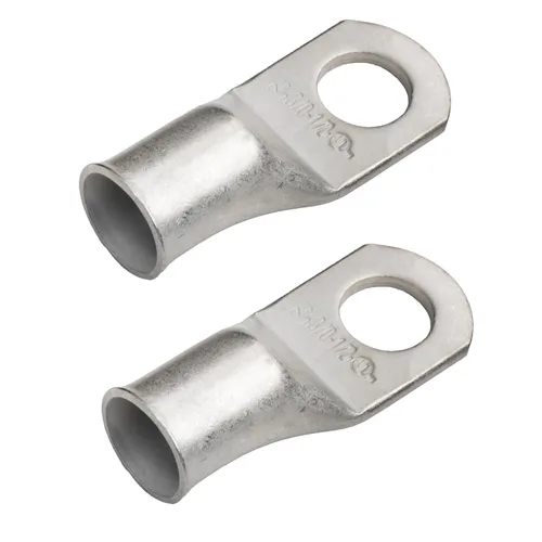 Vista 185 de SELTERM 5 piezas terminales de cable de cobre estañado 1/0 AWG perno de 1/2", extremos de cable de batería, terminales de anillo, conectores