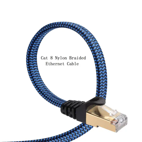 Vista 11 de Cable Ethernet Cat 7, DanYee, de nailon CAT7 de alta velocidad, profesional, chapado en oro, cables STP CAT 7 RJ45, cable Ethernet de 3 ft, 10 ft